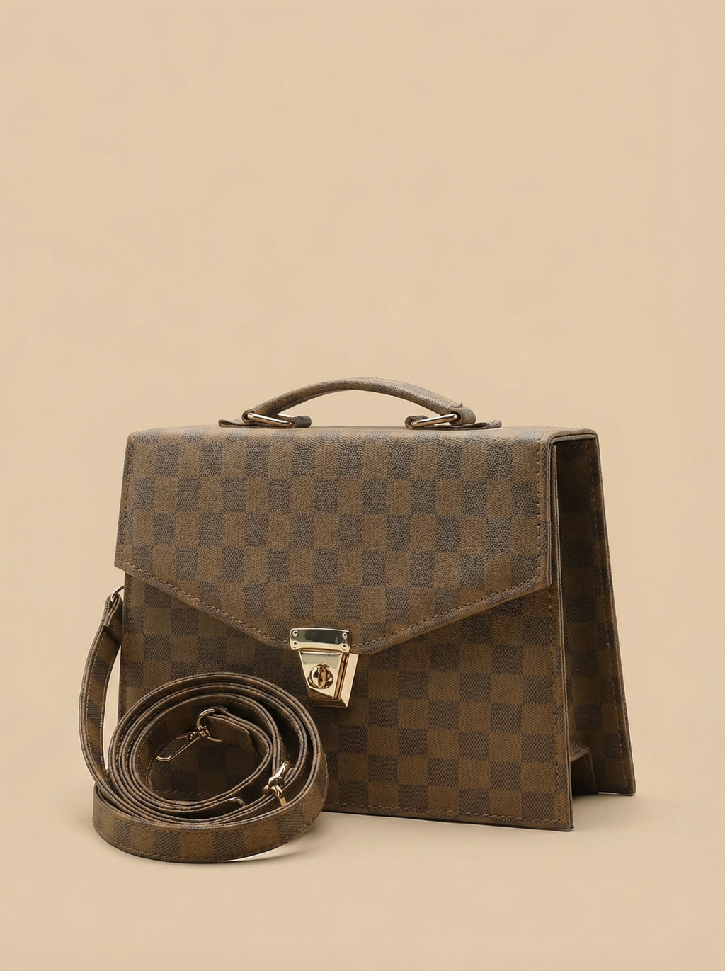 Classic Square Tote – Brown