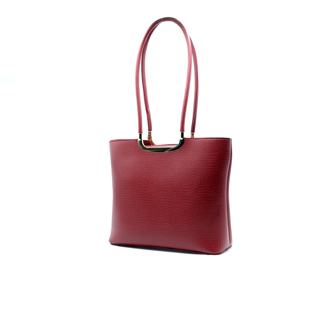 Metro Luxe Tote Set Maroon