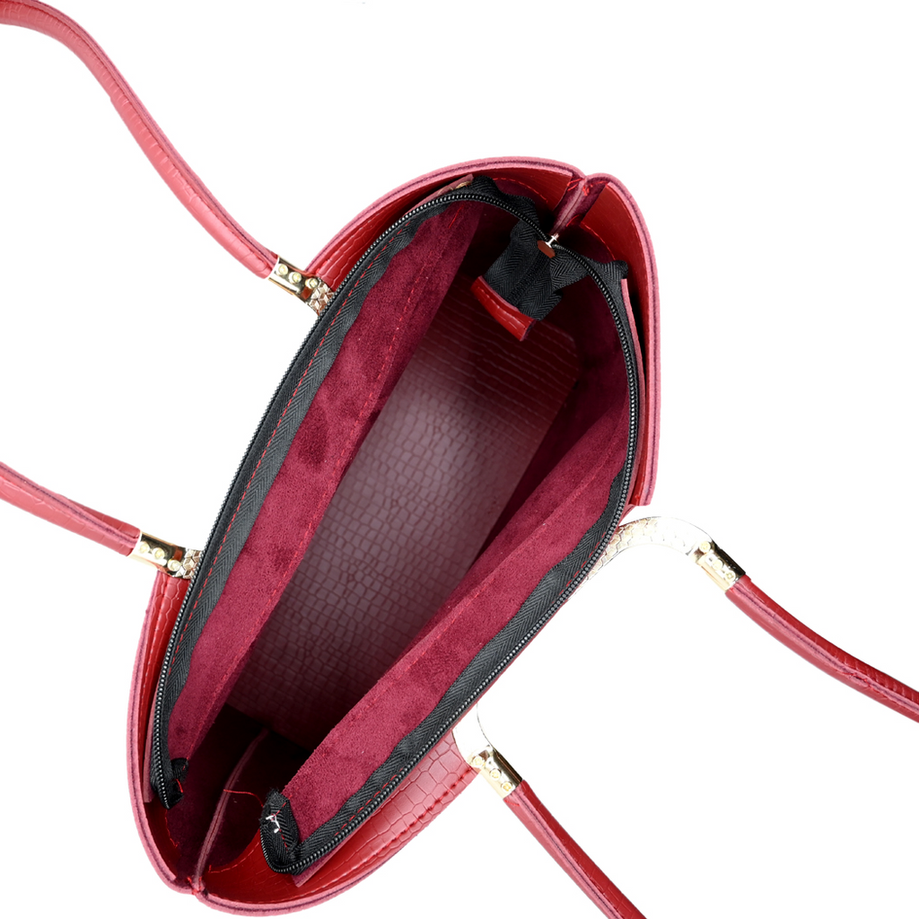 Metro Luxe Tote Set Maroon