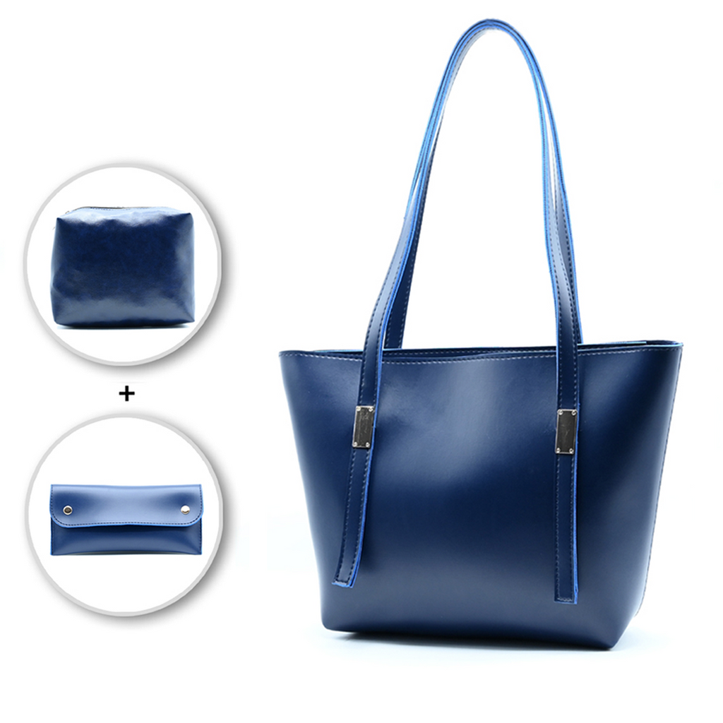 Grace Trio Handbag Set of 3 Navy Blue
