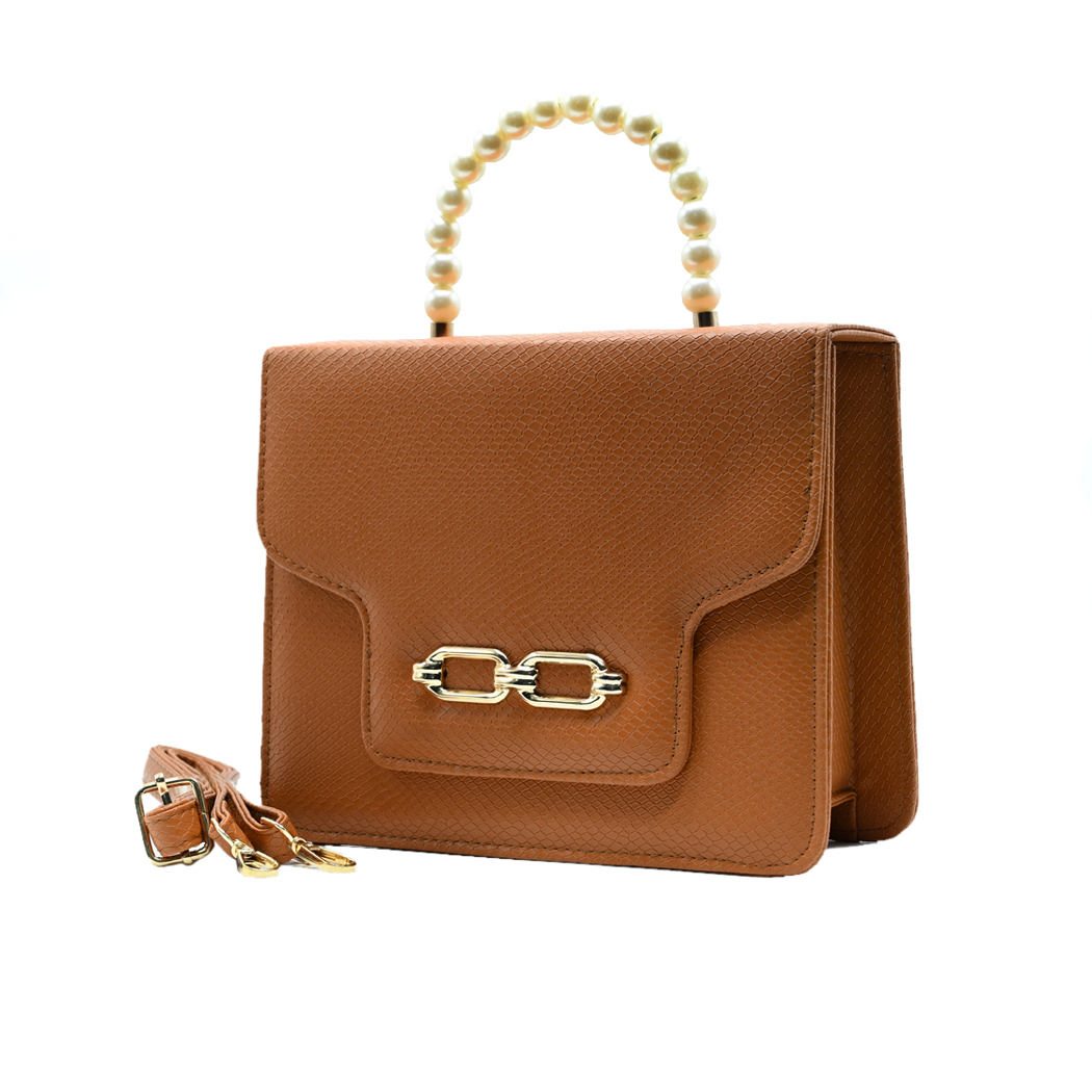 Lustre Pearl Tote – Chic Tang Handbag with Pearl Handle
