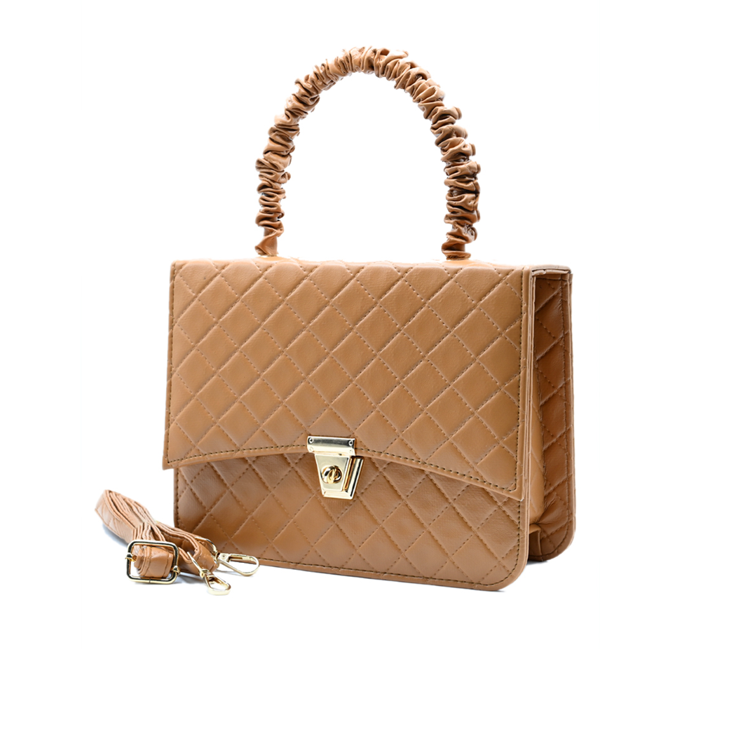 Bella Quilta Tote Bag Brown