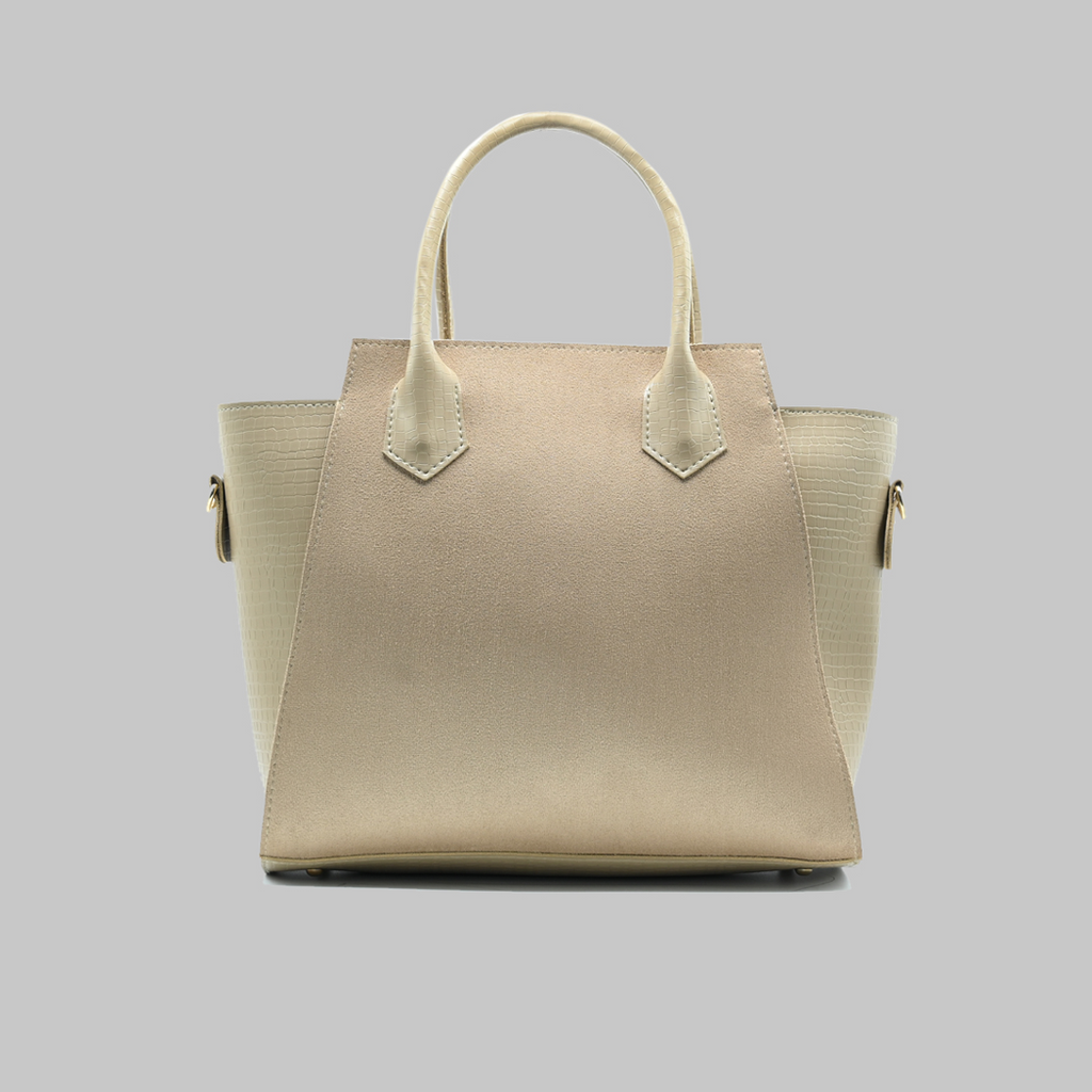 Aurora Box Tote Bag for Women – Camel Structured Handbag with Long Strap & Pouch