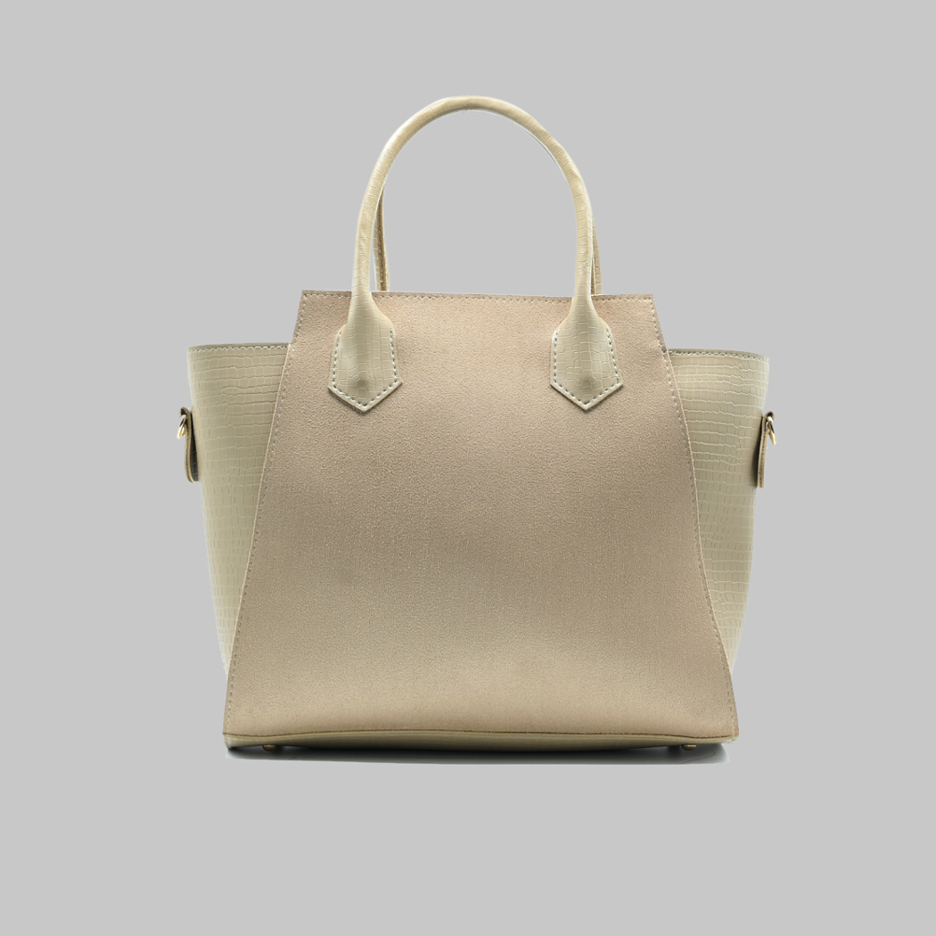 Aurora Box Tote Bag for Women – Camel Structured Handbag with Long Strap & Pouch