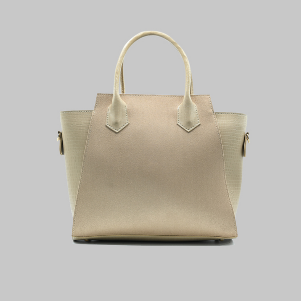 Aurora Box Tote Bag for Women – Camel Structured Handbag with Long Strap & Pouch