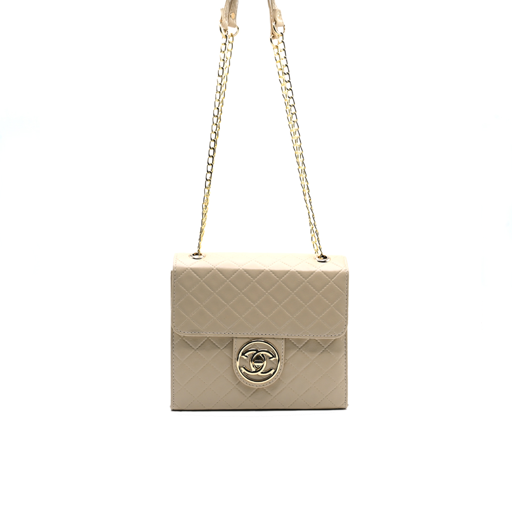 Trendy Chain Stylish Bag Beige