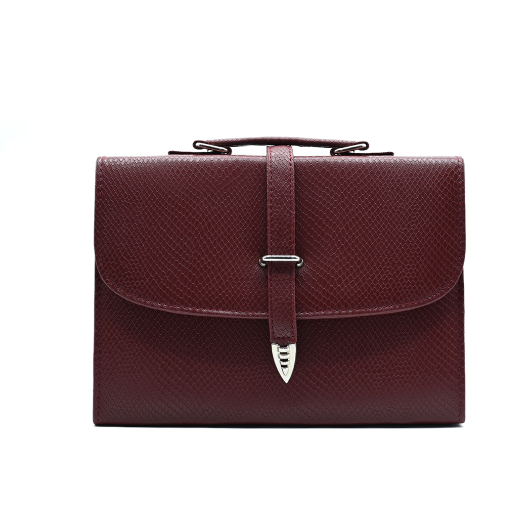 Classic Square Top Handle Bag - Mehroon