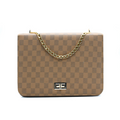 Luxury Grid Chain Bag Light Brown