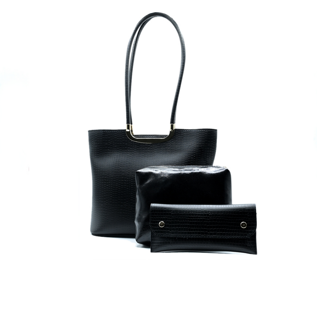 Metro Luxe Tote Set Black