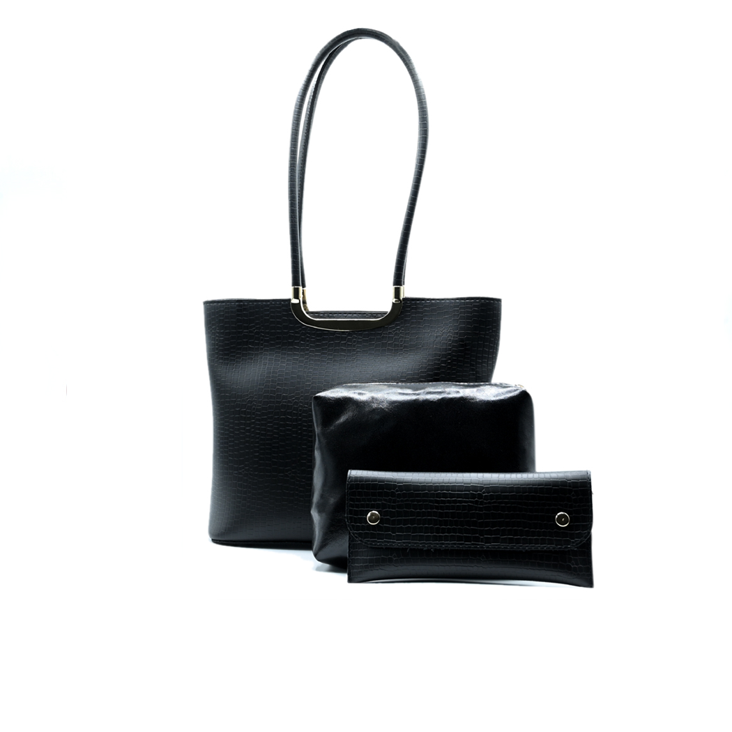 Metro Luxe Tote Set Black