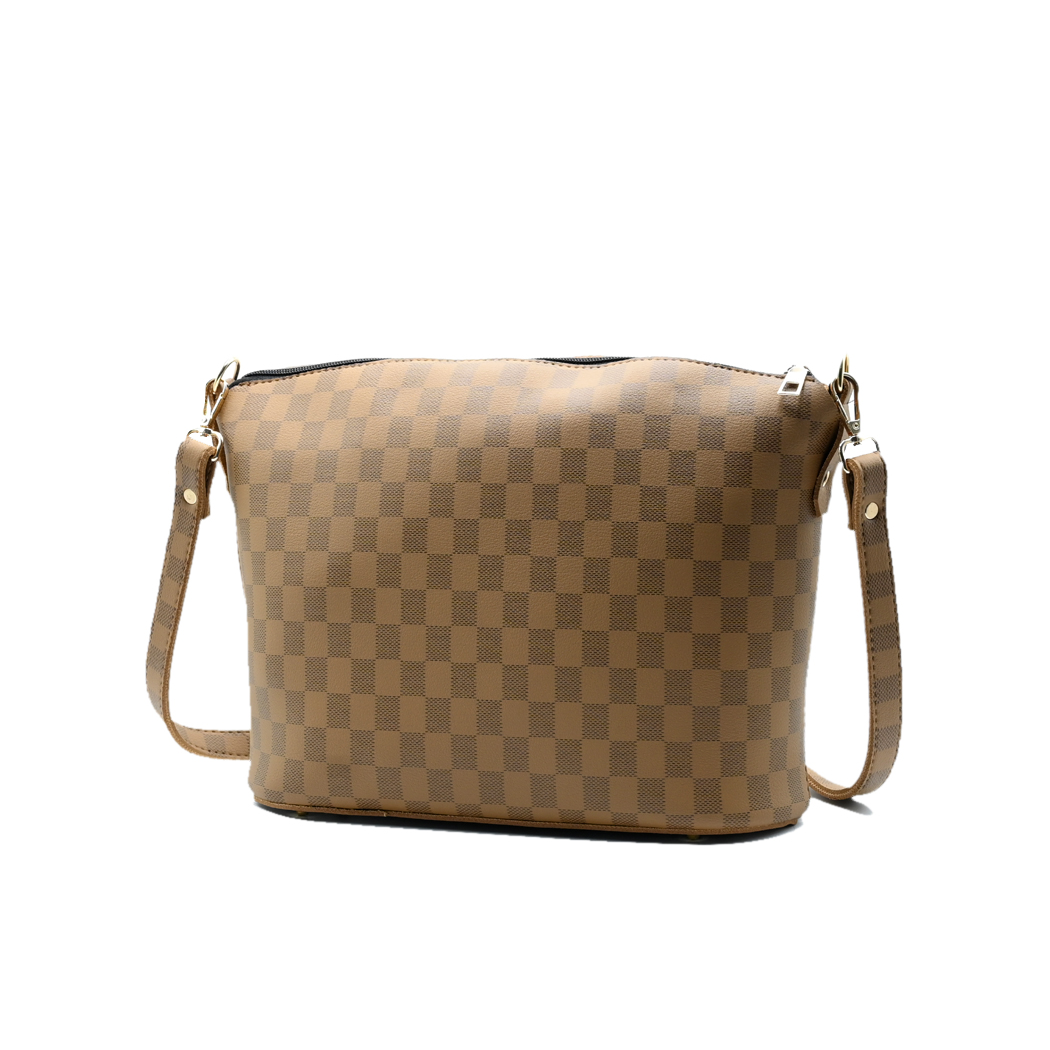 Chroma Check Shoulder Bag – Tang Checkered Handbag with Long Strap