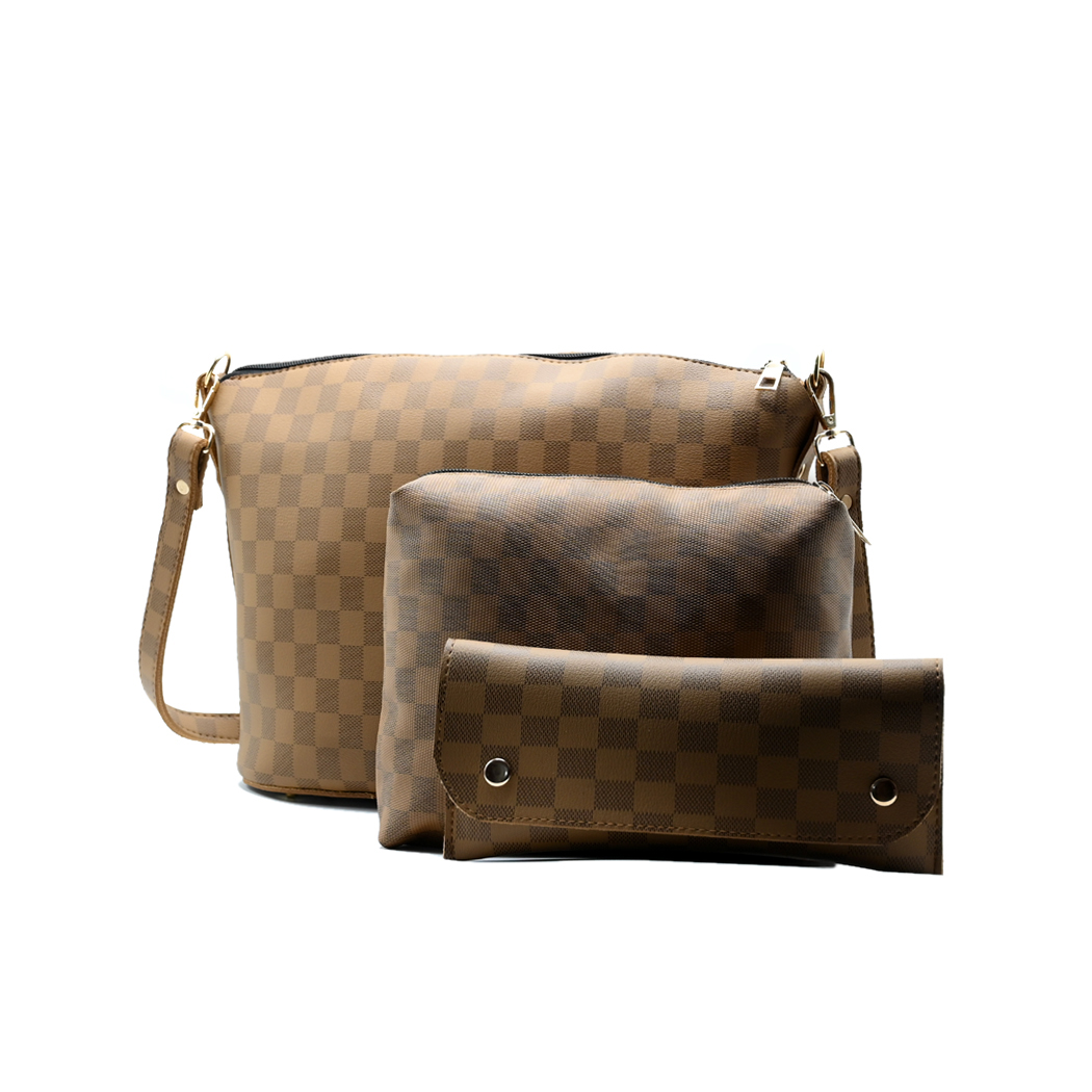 Chroma Check Shoulder Bag – Tang Checkered Handbag with Long Strap