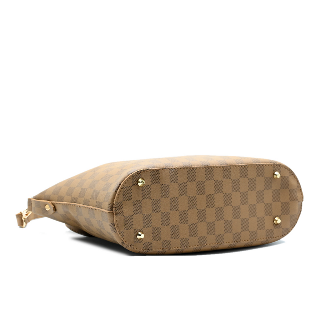 Chroma Check Shoulder Bag – Tang Checkered Handbag with Long Strap