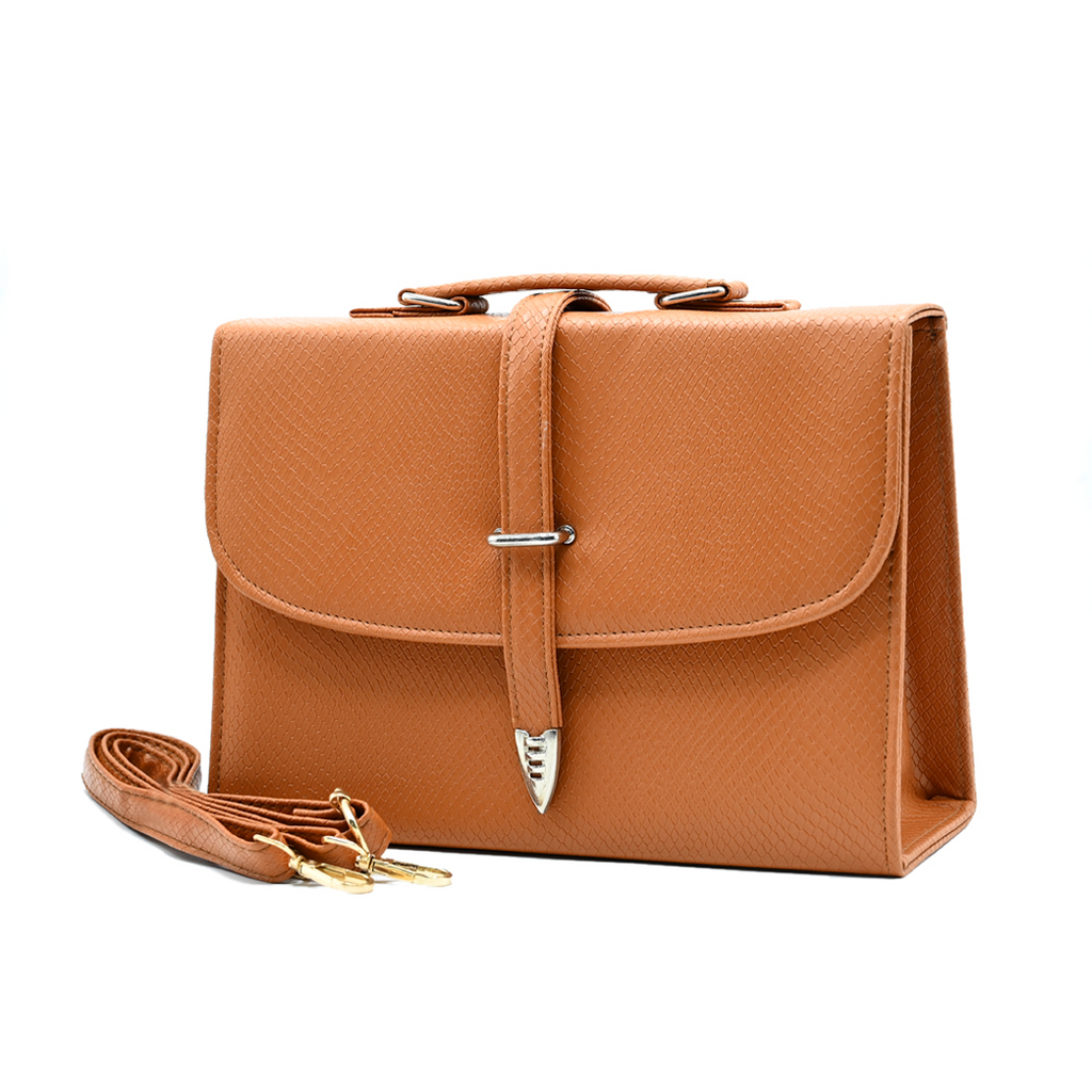 Classic Square Top Handle Bag - Tang colour