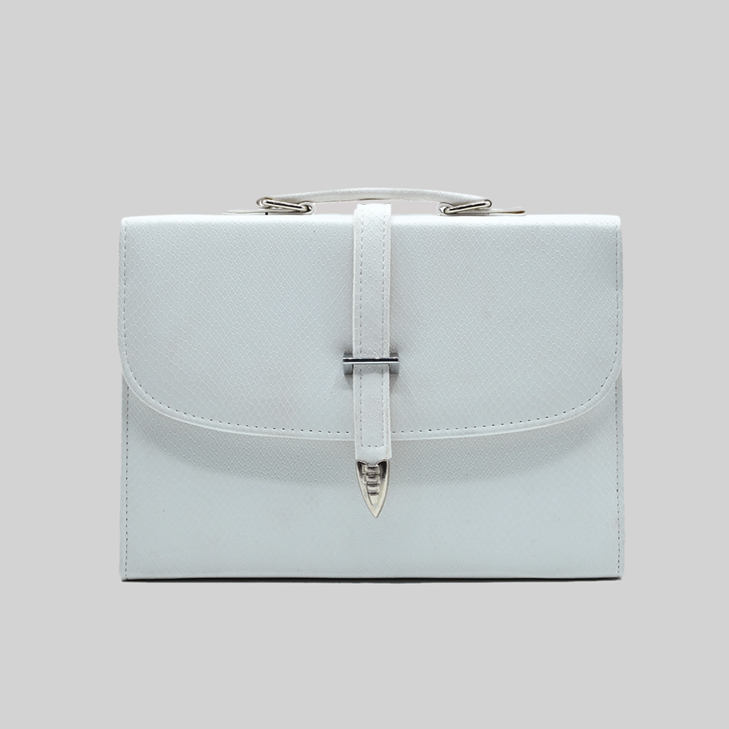 Classic Square Top Handle Bag - White
