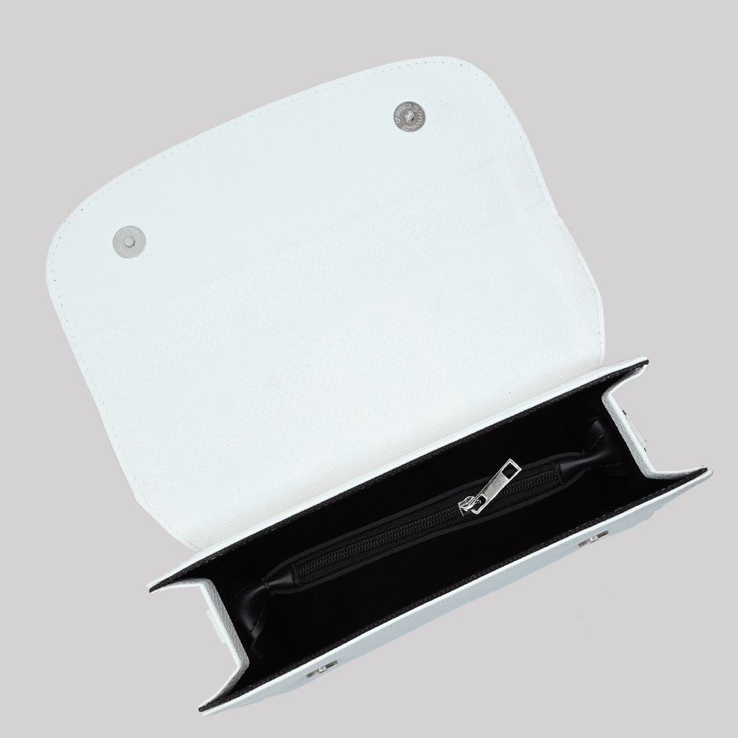 Classic Square Top Handle Bag - White