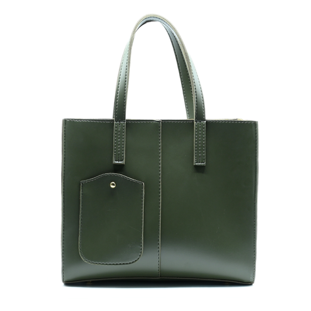 Modern Pocket Tote Olive Green