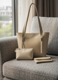 Grace Trio Handbag Set of 3 Beige