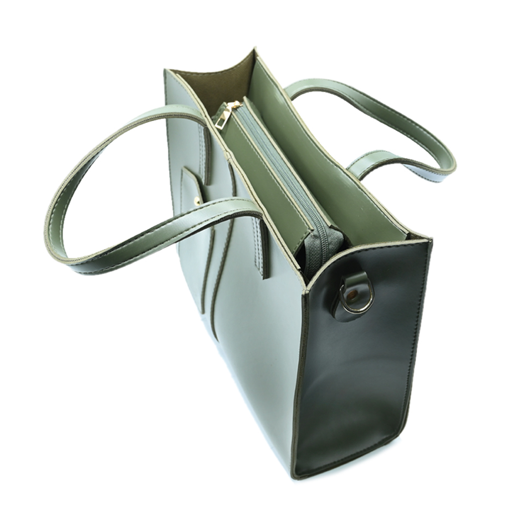 Modern Pocket Tote Olive Green