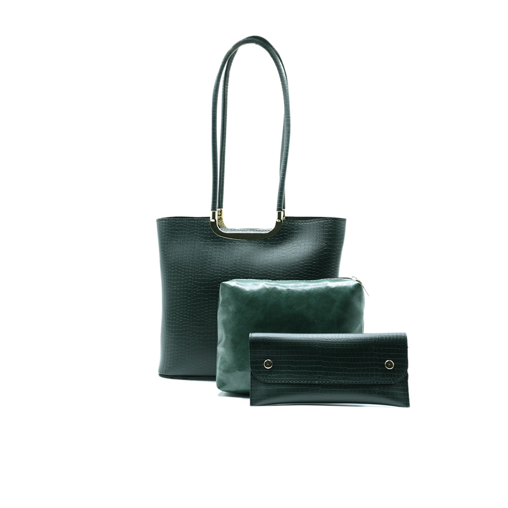 Metro Luxe Tote Set Olive Green