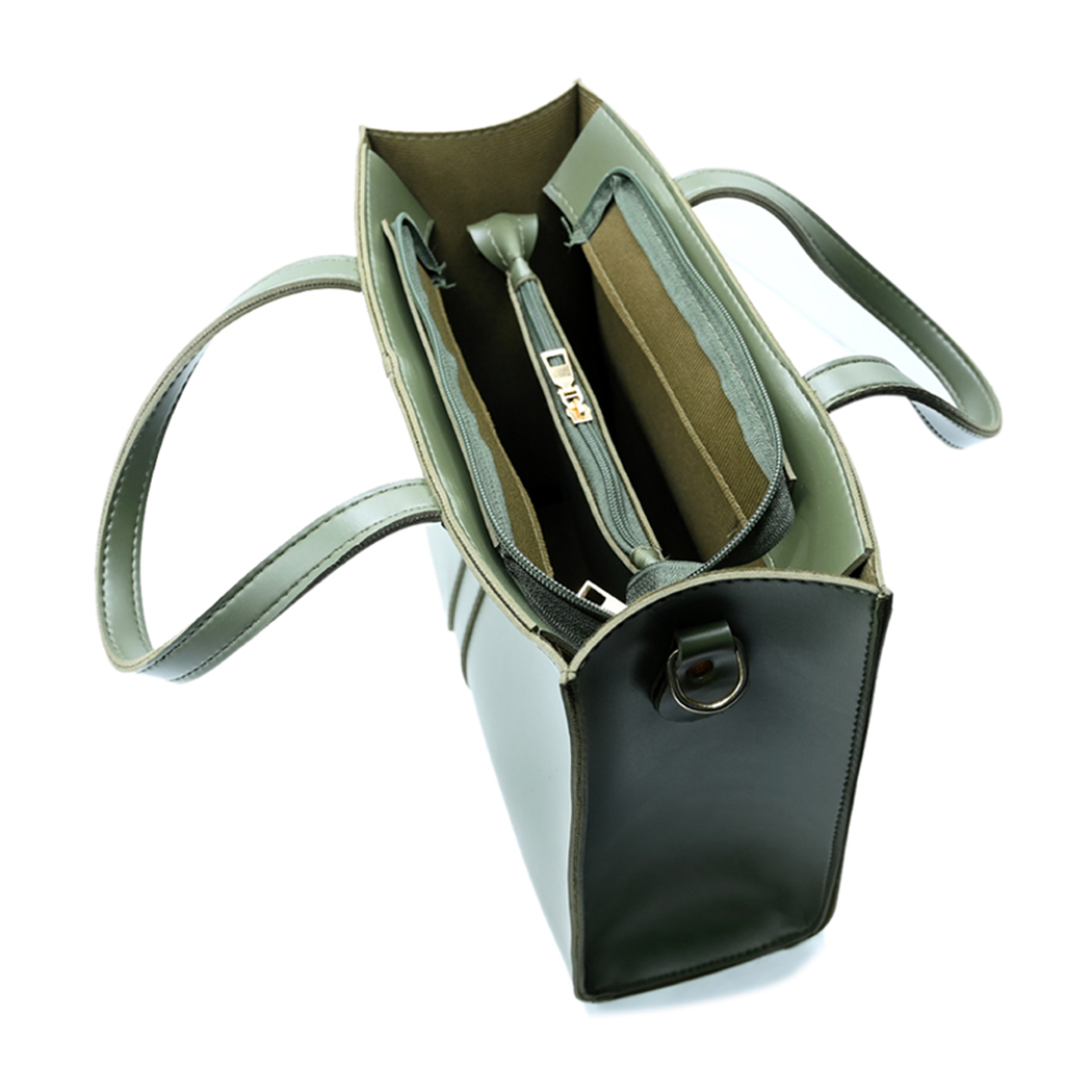 Modern Pocket Tote Olive Green