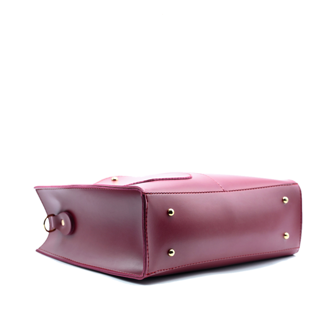 Modern Pocket Tote Maroon