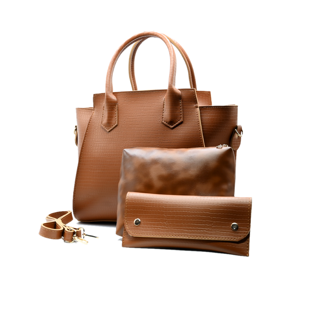 Aurora Box Tote Bag for Women – Premium Tang Color Handbag with Long Strap & Pouch