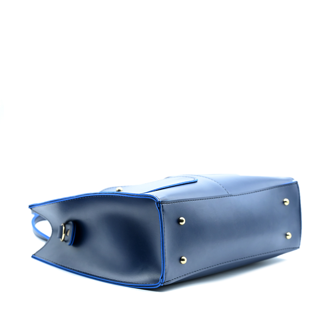 Modern Pocket Tote Navy Blue