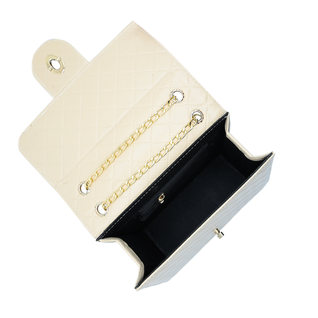 Trendy Chain Stylish Bag Beige