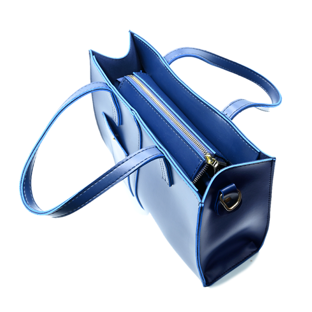 Modern Pocket Tote Navy Blue