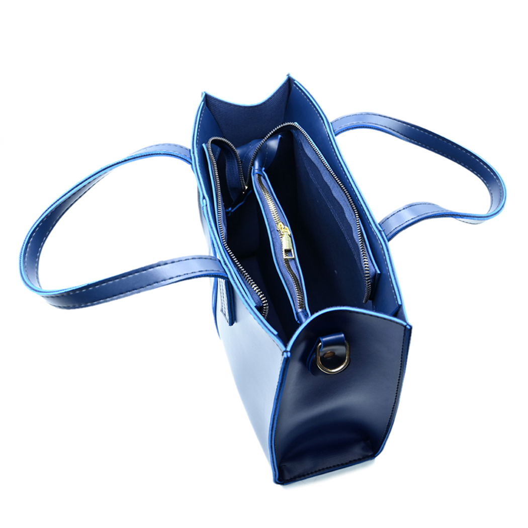 Modern Pocket Tote Navy Blue