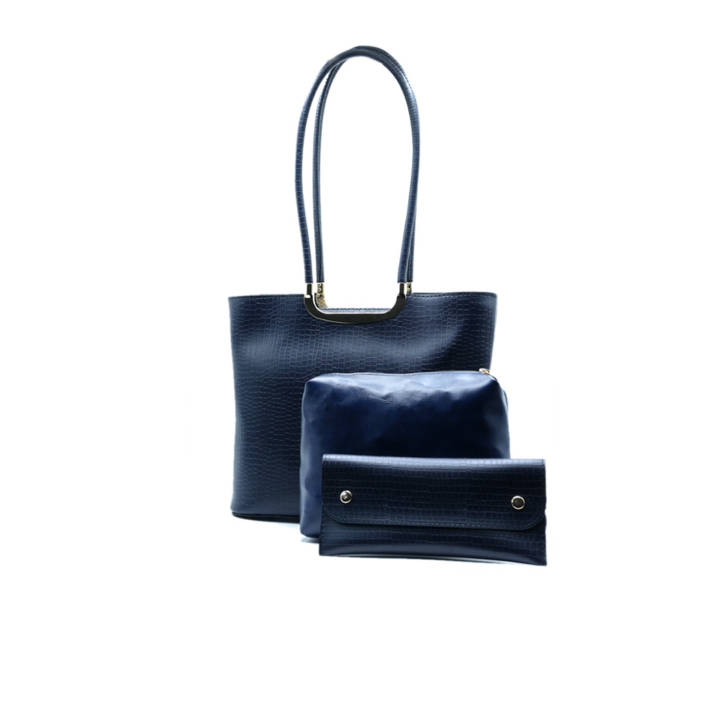 Metro Luxe Tote Set Navy Blue
