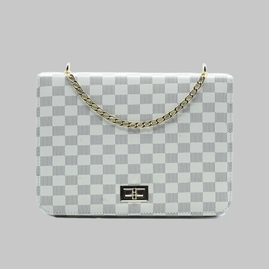 Luxury Grid Chain Bag Cream