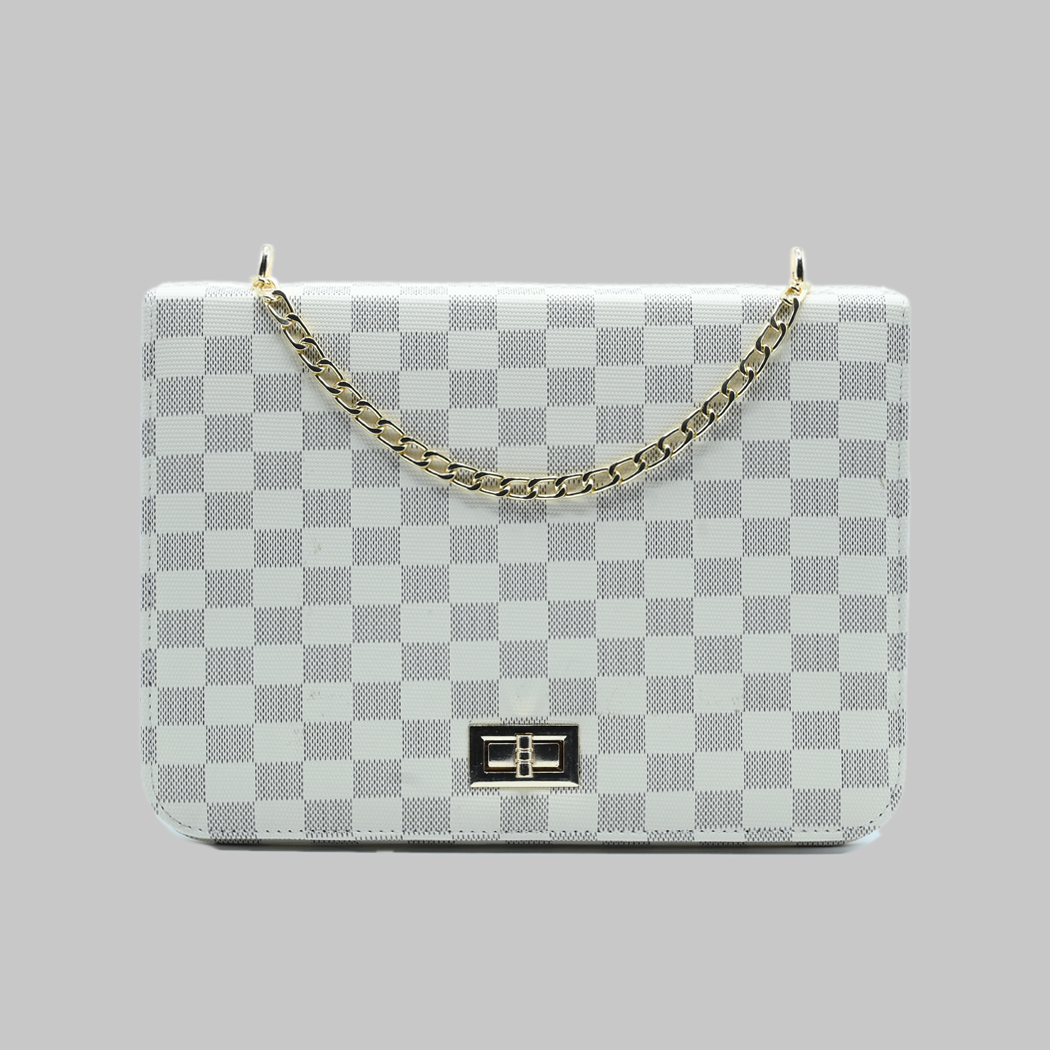 Luxury Grid Chain Bag Cream