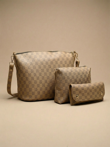 Chroma Check Shoulder Bag – Tang Checkered Handbag with Long Strap
