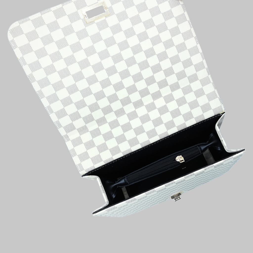 Luxury Grid Chain Bag Cream