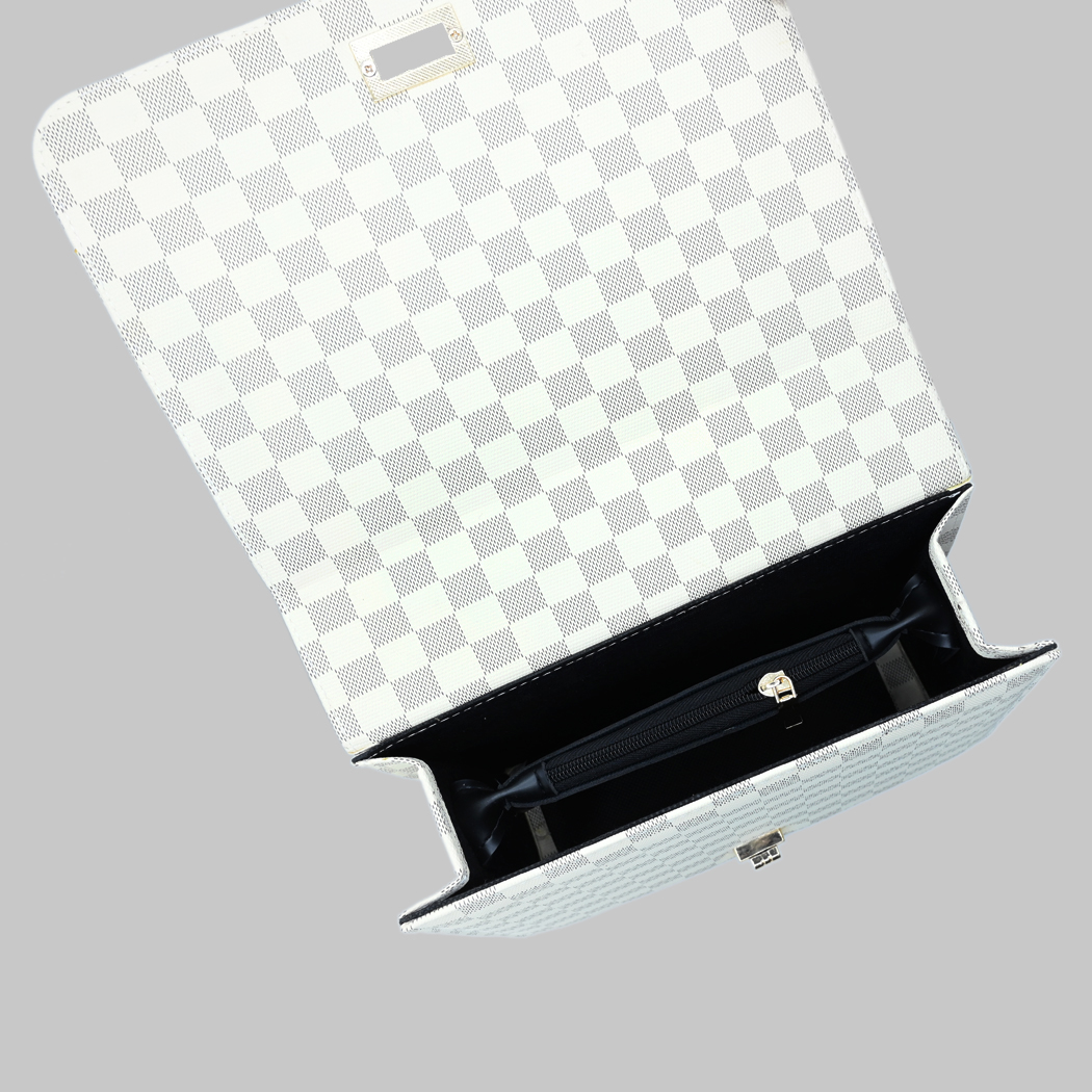 Luxury Grid Chain Bag Cream