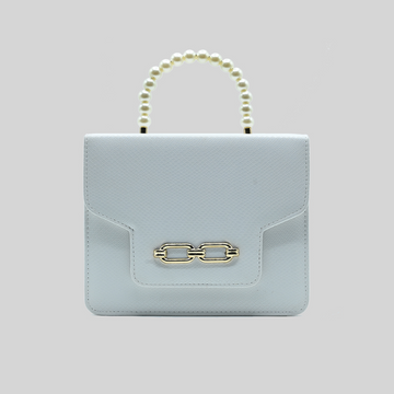 Lustre Pearl Tote – Elegant White Handbag with Pearl Handle
