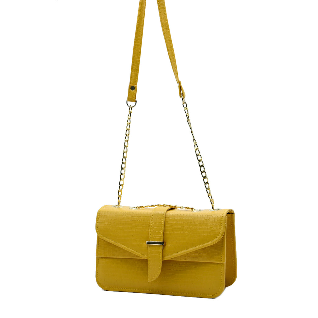 Stylisha Crossbody chain Bag - Yellow