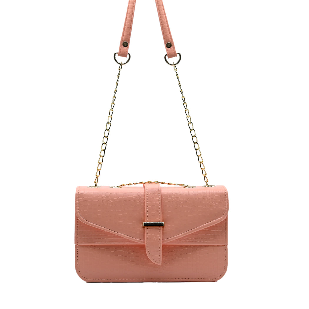 Stylisha crossbody chain bag -  Peach