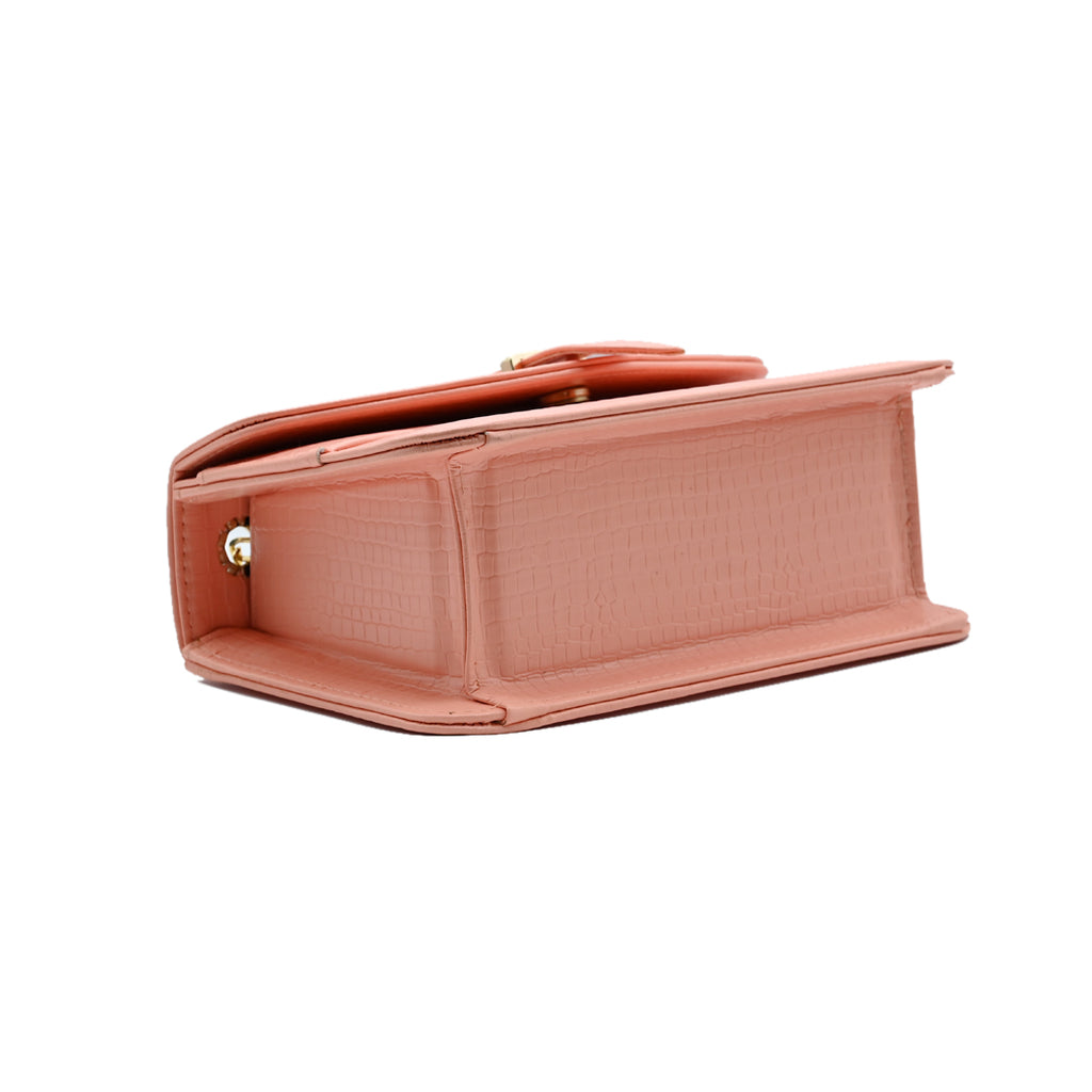 Stylisha crossbody chain bag -  Peach