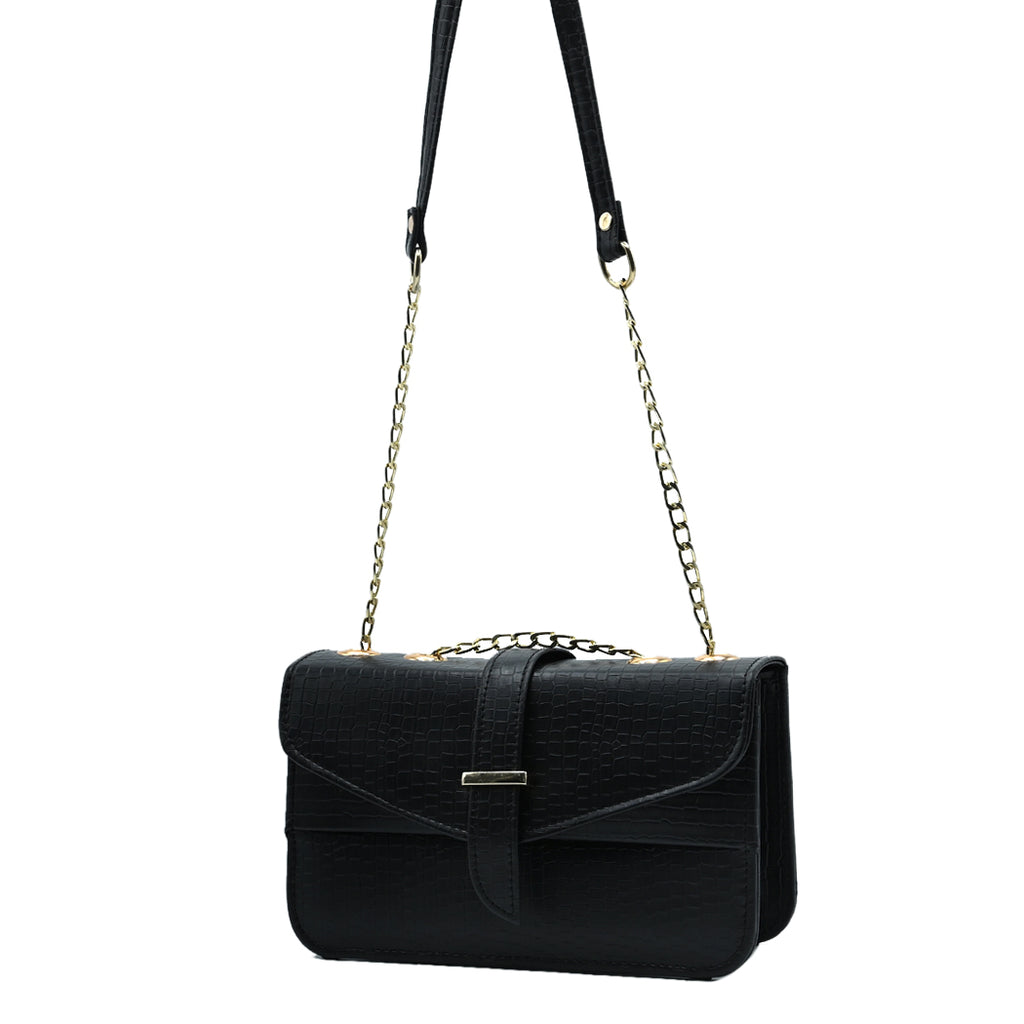 Stylisha crossbody chain bag - Black