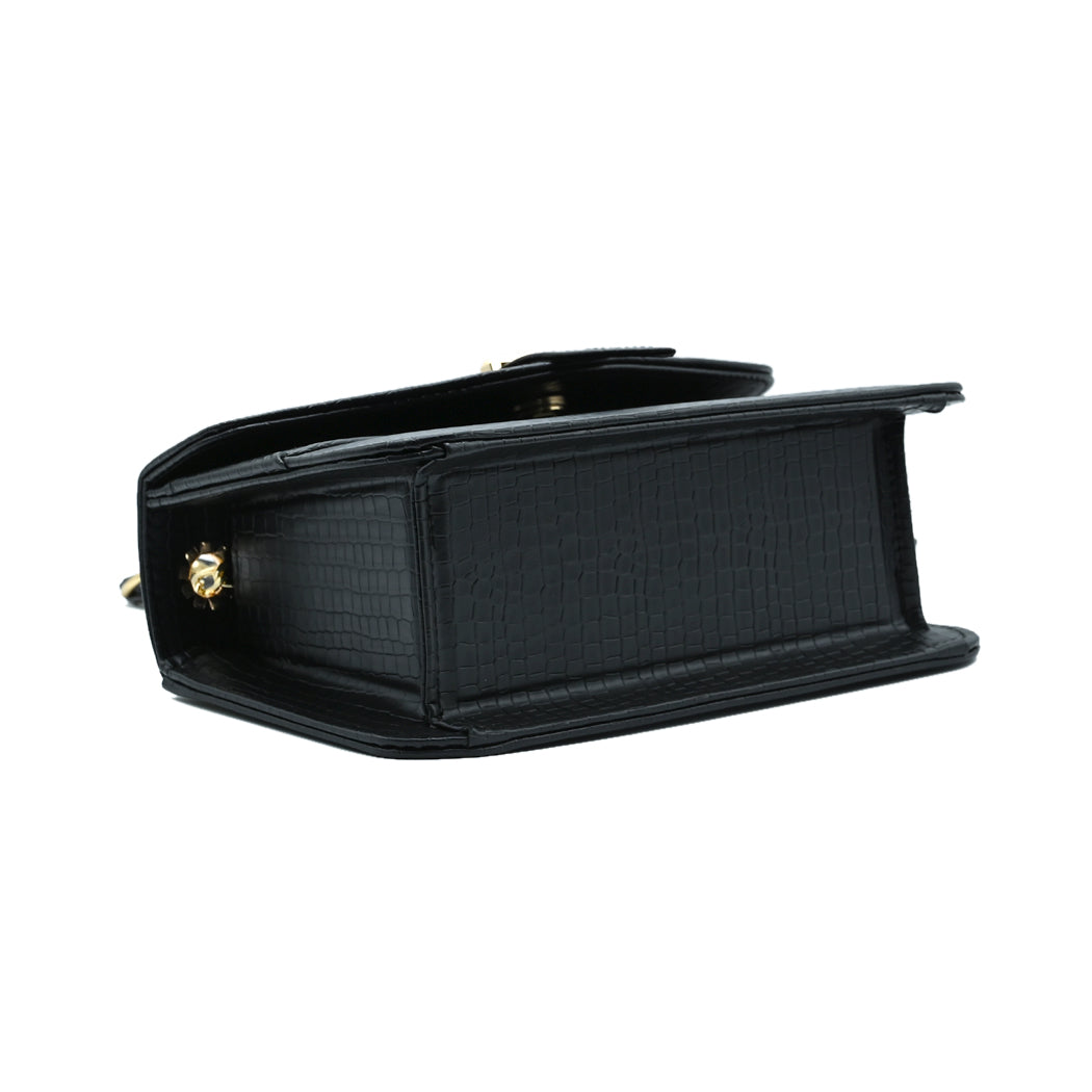 Stylisha crossbody chain bag - Black