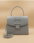 Formal Leather Woman Handbag - Grey