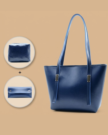 Grace Trio Handbag Set of 3 Navy Blue