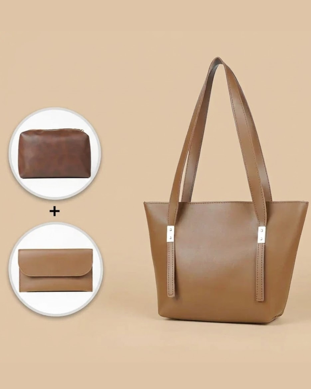 Grace Trio Handbag Set of 3 Brown