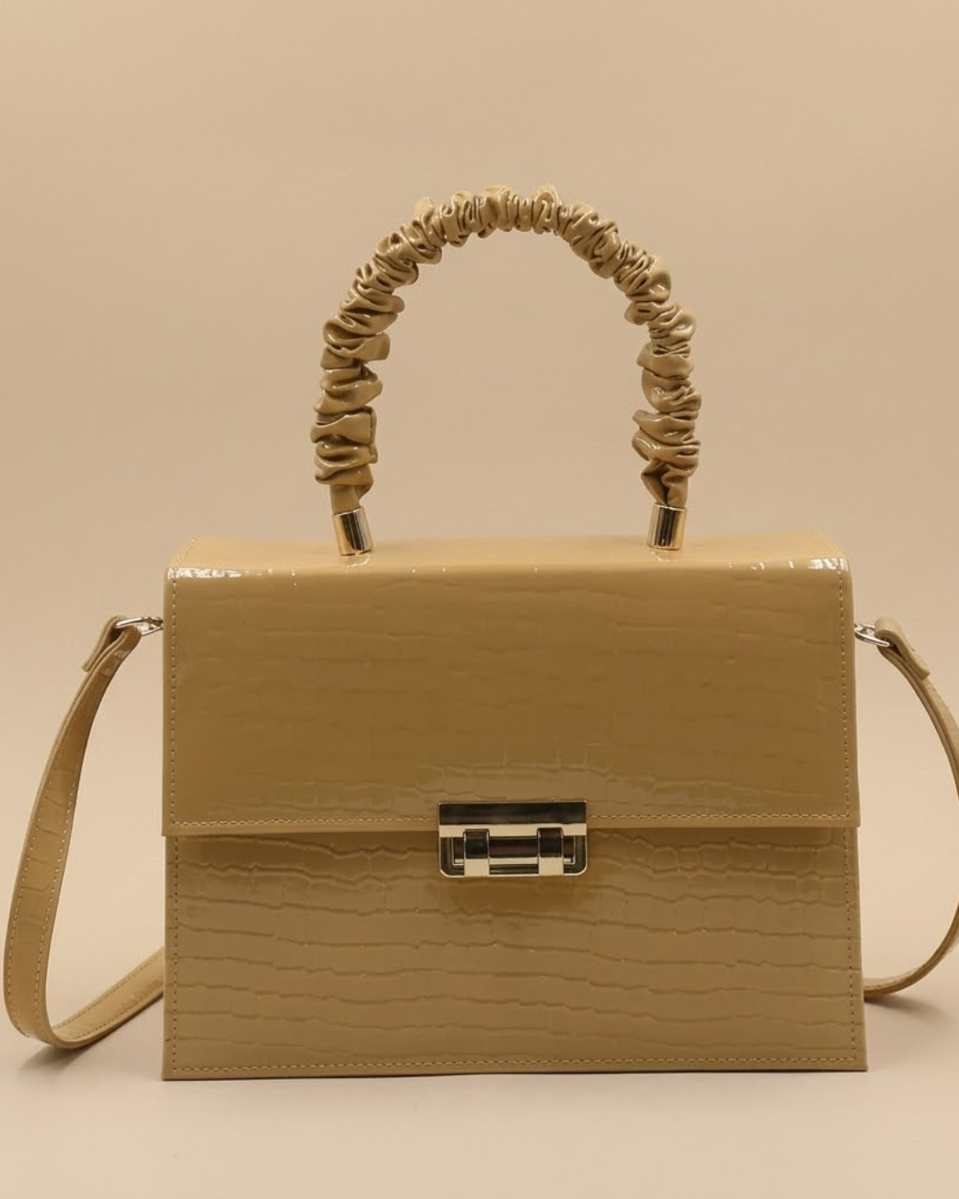 Leather Crossbody Bag -Skin Beige