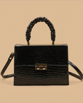 Leather Crossbody Bag -Black