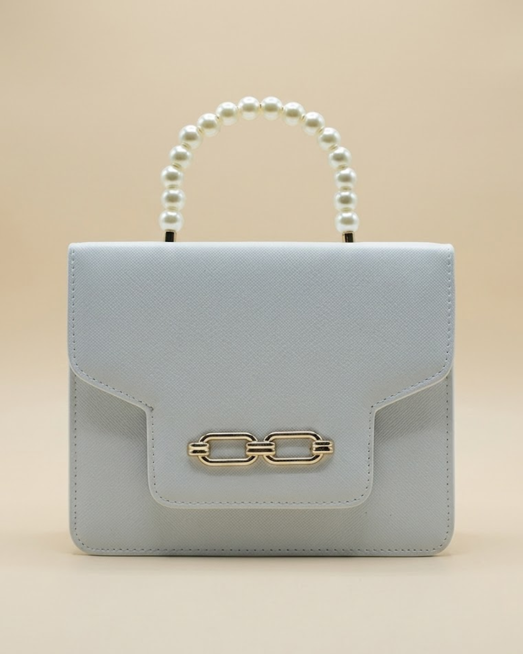 Lustre Pearl Tote – Elegant White Handbag with Pearl Handle