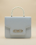 Lustre Pearl Tote – Elegant White Handbag with Pearl Handle